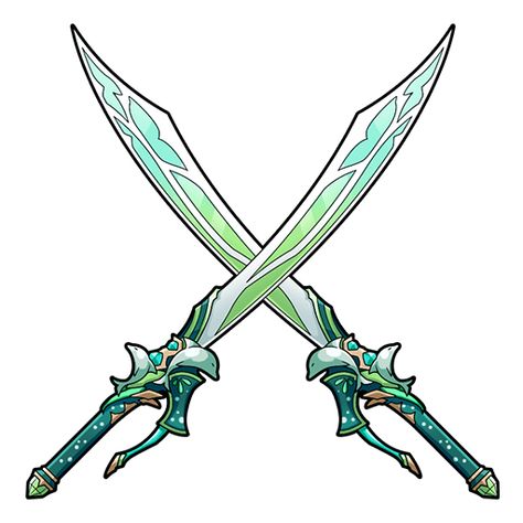 Dual Blades Concept Art, Dual Blades, Dual Swords, Fantasy Blade, Tactical Swords, D D Items, Types Of Swords, Angel Artwork, Fantasy Props