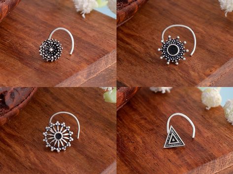 Unique Nose Rings, Tiny Nose Studs, Tiny Nose, Pierced Nose, Silver Nose Ring, Fine Silver Jewelry, Wire Ring, Nose Rings, Nose Ring Stud