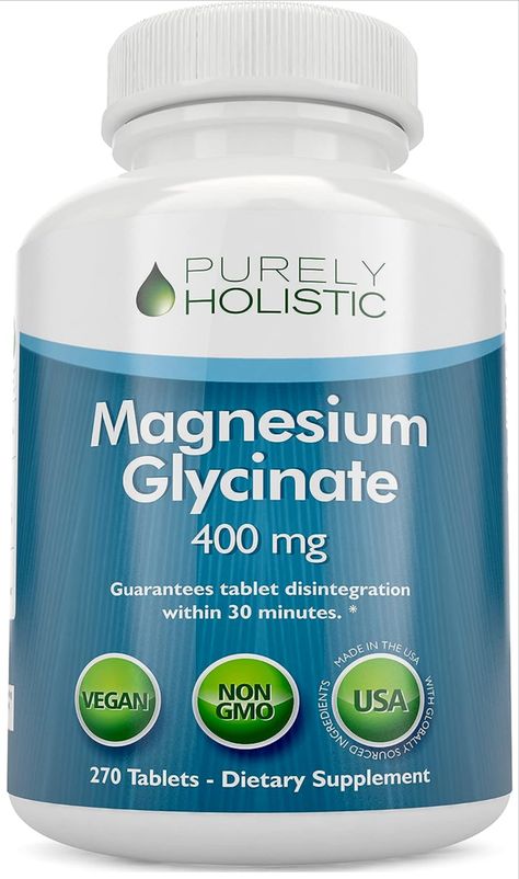 Magnesium Glycinate 400mg - 270 Magnesium Tablets (not Capsules) - 400 mg Elemental Magnesium - Highly Bioavailable - Vegan and Vegetarian - for Improved Sleep, Stress Relief & Cramp Defense Chelated Magnesium, Best Magnesium, Calf Cramps, Magnesium Glycinate, Health Podcast, Magnesium Deficiency, Natural Glowing Skin, Turmeric Curcumin, Sleep Issues