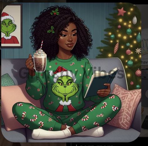 Grinch Png, For The Culture, Afrocentric Art, Black Art Painting, Girl Christmas, Black Artwork, Woman Illustration, Black Love Art, Black Art Pictures