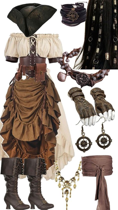 Pirate Woman Aesthetic, Ren Faire Outfits, Pirate Outfit, Woman Aesthetic, Pirate Fashion, Fest Outfits, Clothing Design Sketches, Fantasy Dresses, Pirate Woman