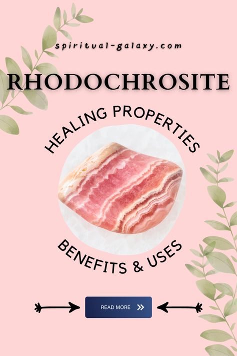 Rhodochrosite Crystal Meaning, Rhodonite Crystal Meaning, Rhodochrosite Meaning, Moon Spirit, Crystals Meanings, Crystal Work, Atrial Fibrillation, Woo Woo, Crystals Healing Properties