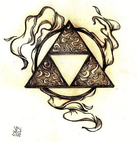 Triforce by coppertops on DeviantArt Triforce Art, Triforce Tattoo, Triforce Symbol, Hallows Tattoo, Zelda Tattoo, Gaming Tattoo, Gambling Tattoo, Symbol Tattoos, Zelda Art