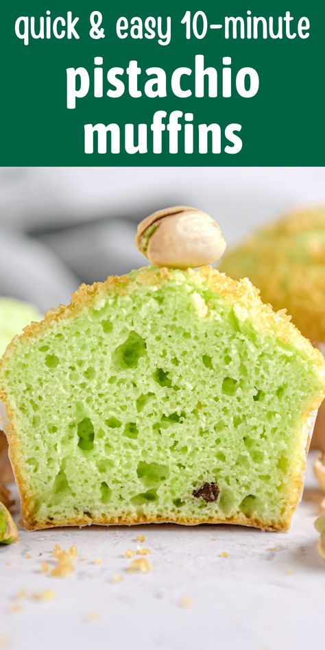 Pistachio Muffins Recipe, Pistachio Bread, Pistachio Muffins, Matcha Brownies, Breakfast Dessert Recipes, Fast Easy Desserts, Spring Recipes Dessert, Winter Dessert Recipes, Matcha Cookies