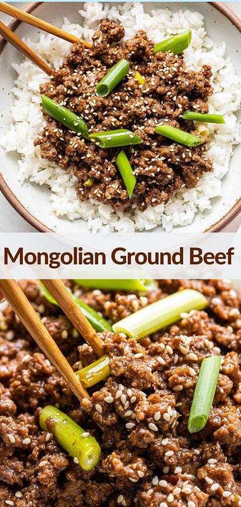 Low Cal Mongolian Beef, Kung Pao Ground Beef, Mongolian Beef Meal Prep, Ground Sirloin Crockpot Recipes, Asian Inspired Ground Beef Recipes, Beyond Ground Beef Recipes, Ground Mongolian Beef, Mongolian Ground Turkey, Asian Style Ground Beef