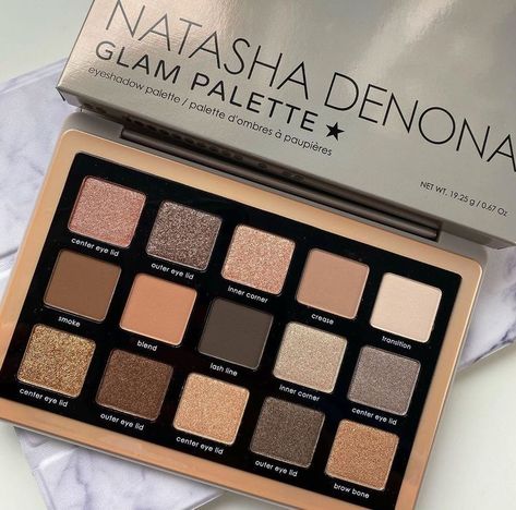 Marron Makeup, Best Eyeshadow Pallets, Gwen Aesthetic, Natasha Denona Palette, Makeup Pallettes, Shiny Face, Glam Eyeshadow, Makeup Pallets, Makeup List