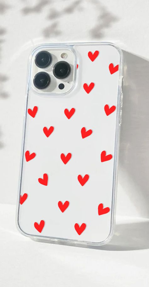 Designed for iPhone 14 Pro Clear Case, Protective Shockproof Crystal Phone Case with Aesthetic Hearts Designs for Girls Women, Slim Fit Phone Case for iPhone 14 Pro 6.1" (Cute Love Red Hearts) Aesthetic Hearts, Crystal Phone Case, Cute Love Heart, Red Hearts, Clear Case, Clear Cases, Playful Design, Heart Design, Red Heart