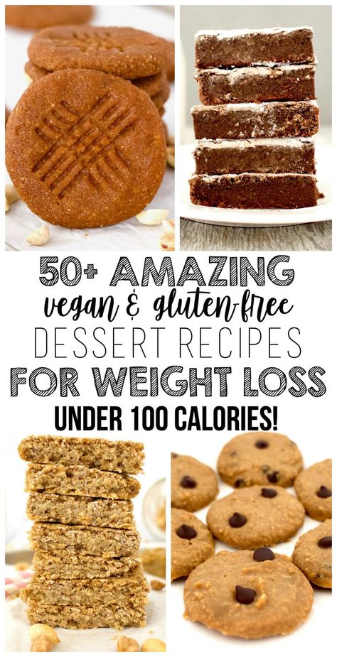 Here is a DELICIOUS collection of 50+ AMAZING Vegan Desserts for Weight Loss! All recipes are gluten-free, dairy-free & low-calorie – under 100 calories each! These recipes will make sure that you can still indulge your sweet tooth while achieving your weight loss goals. Gluten Free Dessert Recipes, Gluten Free Vegan Recipes Desserts, Vegan Gluten Free Desserts, Cocina Diy, Lunch Healthy, Under 100 Calories, Dessert Aux Fruits, Desserts Vegan, Baking Soda Beauty Uses