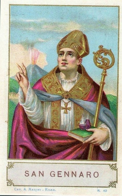 San Gennaro, Blessed Mother Statue, Traditional Catholicism, Vintage Holy Cards, Religious Images, Blessed Mother, Roman Catholic, Catholic Faith, Catholic Church