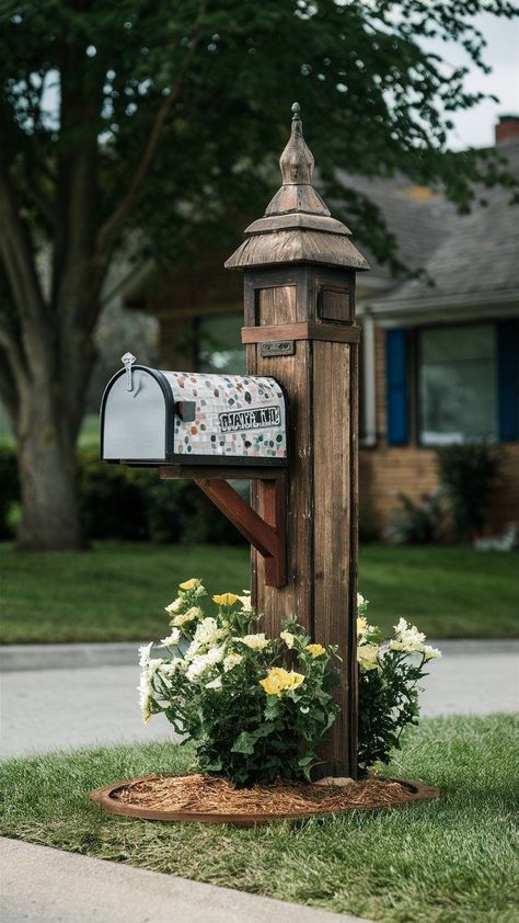 Discover 10 unique mailbox ideas that will make your home stand out. From themed designs to custom-made creations, these ideas will add a distinctive touch to your curb appeal. Ranch Mailbox Ideas, Creative Mailbox Ideas, Farmhouse Mailboxes, Country Mailbox, Wood Mailbox, Creative Mailbox, Rustic Mailboxes, Diy Reclaimed Wood, Unique Mailboxes