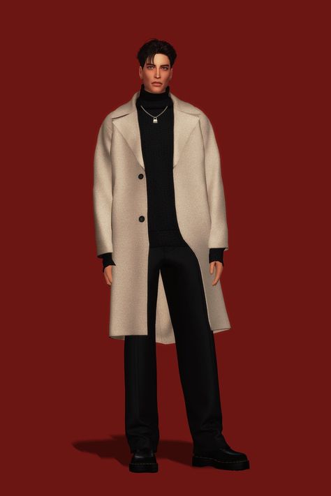 Coat w Turtleneck Sweater AM | Patreon Sims 4 Men Winter Clothing, Sims 4 Cc Long Coat Male, Sims 4 Cc Coat Male, Sims 4 Cc Winter Clothes Men, Sims 4 Male Coat, Sims 4 Cc Lookbooks Clothing Male, Sims 4 Mens Clothes Cc Patreon, Male Clothing Sims 4 Cc, The Sims 4 Cc Clothing Male