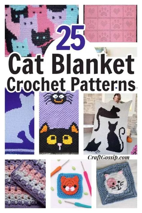 Crochet Cat Pillow, Cat Crochet, Crochet Cat Pattern, Cat Blanket, Crochet Vintage, Afghan Pattern, Cat Themed, Cat Pillow, Crochet Books