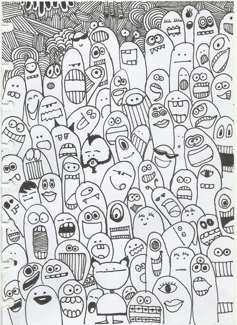 Drawing Ideas Easy Doodles, Doodle Monster, Drawing Ideas Easy, Monster Drawing, Easy Doodles, Doodle Art Drawing, Doodle Inspiration, Easy Doodle Art, Doodles Zentangles