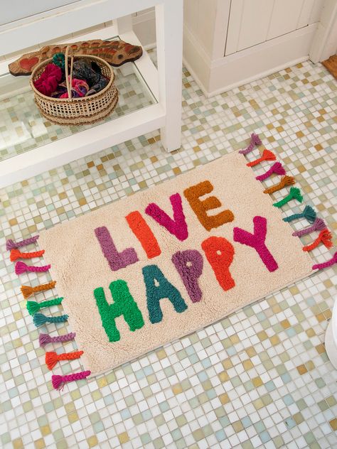 Bathroom Decor Colorful, Boho Hair Accessories, Boho Car Accessories, Rug Tufting, Cute Bath Mats, Live Happy, Natural Life, Boho Home, Dream Decor