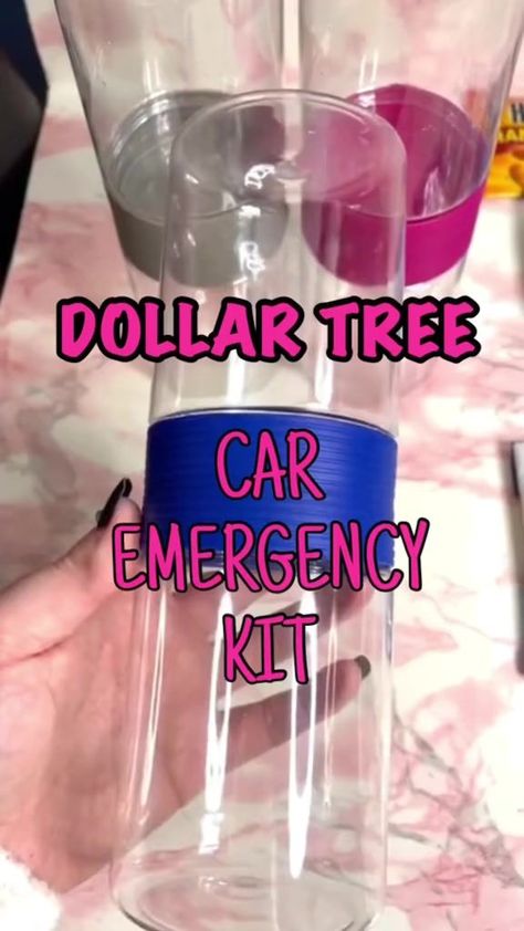 Diy Dollar Tree Gifts, Emergency Car Kit, Dollar Tree Gifts, Car Emergency Kit, Dollar Tree Hacks, Dollar Tree Finds, Dollar Store Christmas, Tree Woman, Diy Bottle Crafts