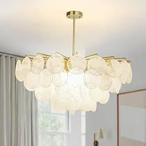 Round Crystal Chandelier, Chandelier For Dining Room, Shell Chandelier, Tiered Chandelier, Modern Lighting Chandeliers, Flush Mount Chandelier, Crystal Ceiling Light, Modern Crystal Chandelier, Luxury Chandelier