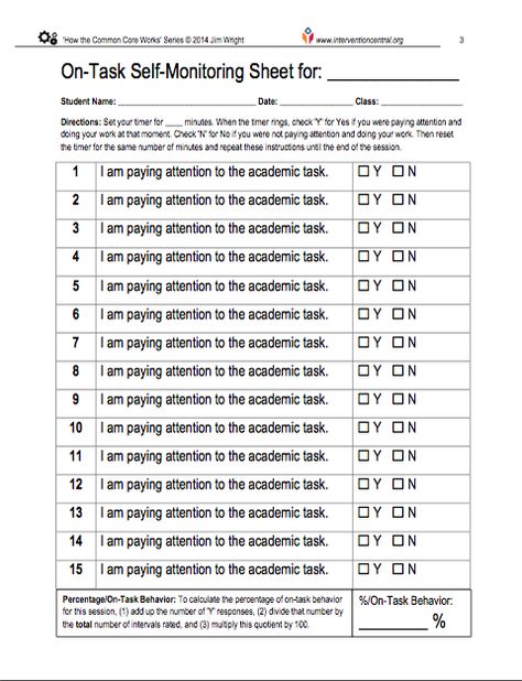 Self Monitoring: Attention to Instruction - Strategies for Students Self Monitoring Checklist Student, Cruise Theme, Student Rewards, Core Words, Executive Function, Self Monitoring, Classroom Behavior Management, Third Grade Classroom, Education Information