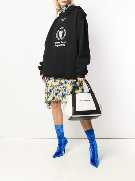 Balenciaga Cabas S tote Navy Tote Bag, Balenciaga Women, Balenciaga Logo, Small Tote Bag, Balenciaga Bag, Black Tote, Small Tote, Black Tote Bag, White Bag