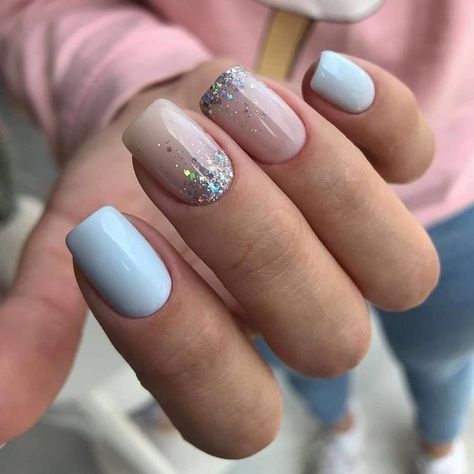 Elegant Gel Nails Classy Simple, Abba Nails Ideas, Colourful Extensions, Short Gel Nails, Simple Gel Nails, Her Nails, Cute Gel Nails, Shellac Nails, Nails Desing