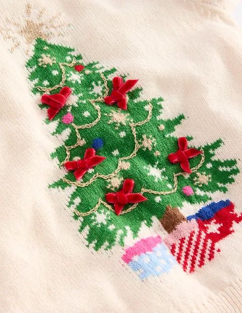 Fun Logo Jumper Christmas Tree Logo, Fun Christmas Tree, Fun Logo, Boden Kids, Tree Logo, Tree Logos, Cool Christmas Trees, Christmas Jumper, Maxi Jersey Dress