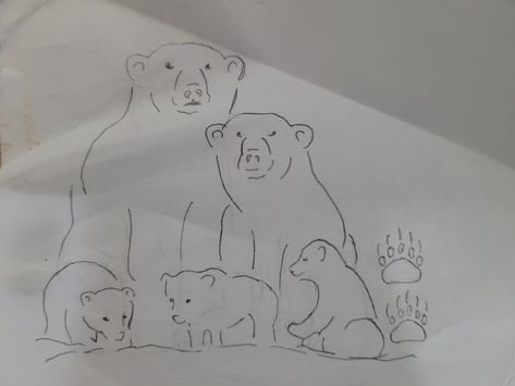 Bear, family, papa, mama, 3 kids, 2 miscarriages Mama And Papa Bear Tattoo, Mama Bear And Two Cubs Tattoo, Mama Bear And 4 Cubs Tattoo, Bear Family Tattoo, Bear And Cub Tattoo Mothers, Bear Family Drawing, Papa Bear Tattoo, Family Of Bears Drawing, Mama Bear And Cubs Drawing