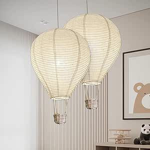 METHEDEECO 2PCS fabric Hot air balloon lampshade decorations hanging 14inch pendant light shade Gifts for children Nursery Kids kid's living room chandelier new born baby room decor Balloon Lampshade, Decorate Lampshade, Kids Living Rooms, Living Room Chandelier, Gifts For Children, Room Chandelier, Pendant Light Shades, New Born Baby, Fan Lamp