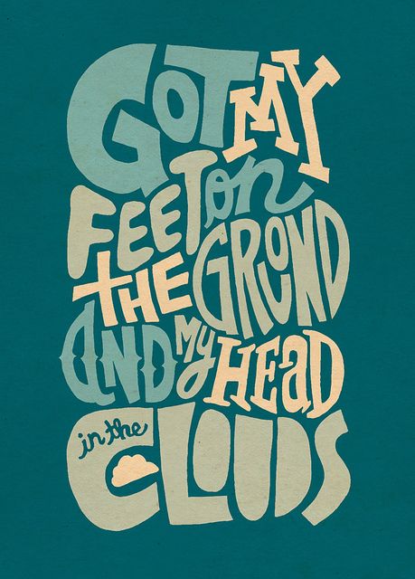 my feet on the ground Cloud Typography, Inspiration Typographie, Hand Lettering Inspiration, Head In The Clouds, Creative Typography, Affinity Designer, Lettering Quotes, Visual Statements, In The Clouds