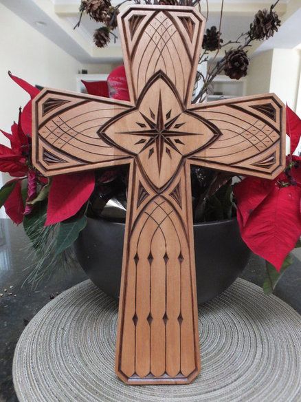 Gothic chip carved cross Pictures Of Crosses, Burning Cross, Cross Ideas, Cross Coloring Page, Cross Pictures, Cross Wreath, Sign Of The Cross, Wooden Crosses, Cross Wall Decor