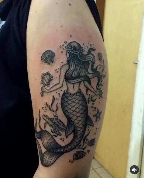 Theme Tattoos, Ocean Theme Tattoos, Chic Tattoo, Mommy Tattoos, Cute Tiny Tattoos, Mermaid Tattoo, Mermaid Tattoos, Phone Inspo, Ocean Theme