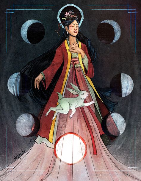 Chang'e, Goddess of the Moon, Nala J. Wu Chang'e Goddess, The Moon Goddess, Page Illustration, Goddess Of The Moon, Year 7, Upcoming Books, Moon Goddess, The Moon, E-book