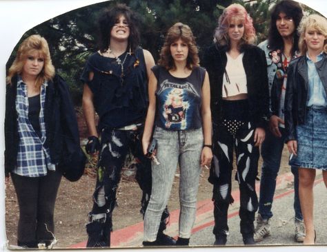 High school rockers, San Mateo, CA - 1987 80s Rock Aesthetic, 1987 Fashion, 1980s Outfits, 1980s Aesthetic, 80s Metal, High School Fashion, Rock Aesthetic, 80s And 90s Fashion, 80s Aesthetic