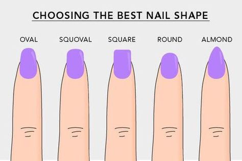 Fingernail shape chart Shape Your Nails, Nail Shaping, Nail Beds, Acrylic Nail Shapes, Different Nail Shapes, Nail Bed, Nagel Tips, Nails Square, Moon Shape