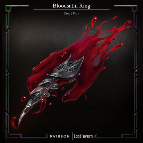 Loot Tavern (@loottavern) | Instagram Blood Power Ideas, Dnd Blood Magic, Blood Ring, Loot Tavern, Blood Dragon, Blood Magic, Zed League Of Legends, Dead Of Night, Rpg Ideas