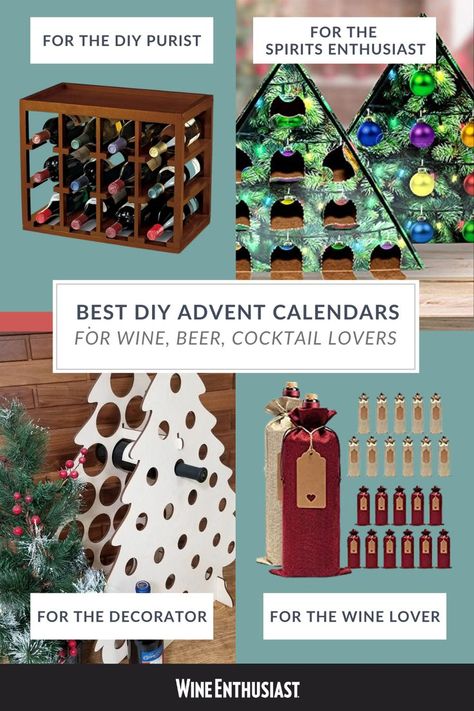 The perfect wine, beer, and cocktail advent calendars for any DIY lover on your list! Diy Beer Advent Calendar Christmas, Beer Calendar, Beer Advent Calendar, Beer Cocktail, Diy Beer, Diy Advent Calendar, Advent Calendars, Wine Enthusiast, Wine Racks