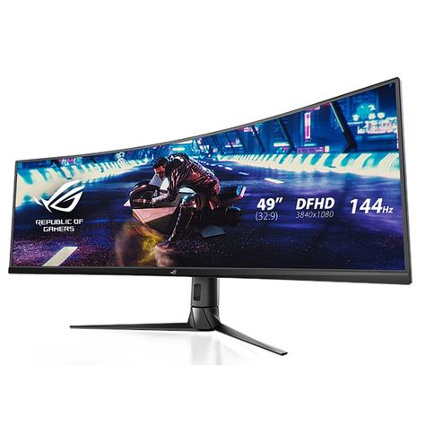 ROG Strix XG49VQ 49” 3840 x 1080(32:9) Super Ultra-Wide HDR Gaming Monitor has a 144Hz,Freesync 2 HDR, DisplayHDR 400,Shadow Boost, PIP, PBP. Playing Xbox, Vesa Mount, Gaming Monitor, Wide Screen, Asus Rog, Built In Speakers, Lcd Monitor, Eye Strain, Eye Care