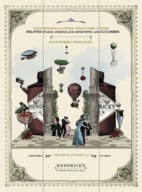 Hendrick's Gin Direct Advert By FCB: Choose the Unusual Way, 1 ... Vintage Food Labels, Hendrick's Gin, Gin Brands, Hendricks Gin, Brain Art, Creative Advertising Campaign, Ads Of The World, Ornament Frame, Gin And Tonic