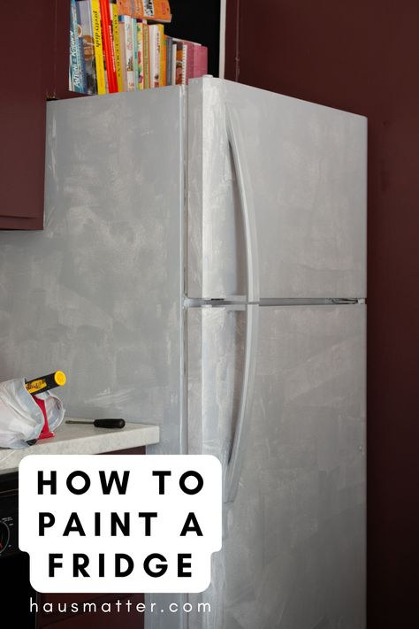 How to paint a fridge the right way — Hausmatter Paint Fridge, Mini Fridge Decor, Budget Friendly Kitchen Remodel, Budget Friendly Kitchen, Painted Fridge, Best Chalk Paint, Fridge Decor, Curated Home, Fridge Door