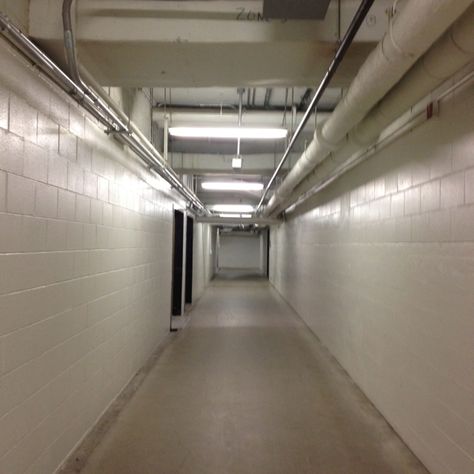 07/26 the tunnel, to the library and buildings beyond Flourecent Lights, Unsettling Photos, Luminal Space, Liminal Places, Nightmare Fuel, Gif Terror, Weird Core, Stanley Parable, Creepy Places