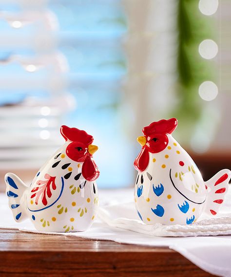 Rooster Craft, Unique Dishes, Ceramic Rooster, Middle Man, Wooden Fish, Cute Chickens, Salt And Pepper Set, Unique Ceramics, Fda Approved