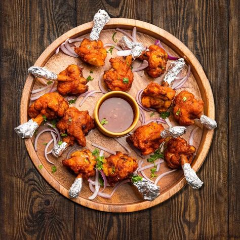 Chicken Lollipop with Tangy Sauce Chicken Lollipop, Chicken Lollipops, Chicken Drumsticks, Rich In Protein, Marinated Chicken, Crispy Chicken, Yum Yum Chicken, Fun Snacks, Deep Fried