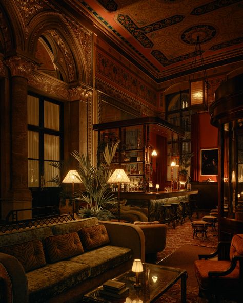 Hugo Toro — GOTHIC BAR LONDON - Hugo Toro Lounge Bar Aesthetic, Cozy Bar Aesthetic, Jazz Lounge Aesthetic, Dirtbag Wedding, New Orleans Aesthetic Interior, Hotel Lobby Aesthetic, Gothic Cafe, Gothic Restaurant, Vintage Hotel Aesthetic