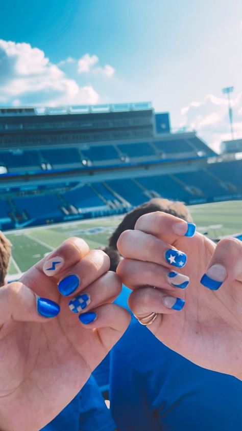 Blue nail inspo Blue Nail Inspo, Blue Nail, Blue Nails, Nail Inspo, Kentucky, Sapphire Ring, Sapphire, Nails, Blue