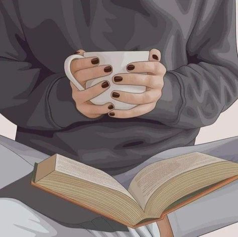 A Book, Coffee Cup, A Woman, Reading, Coffee