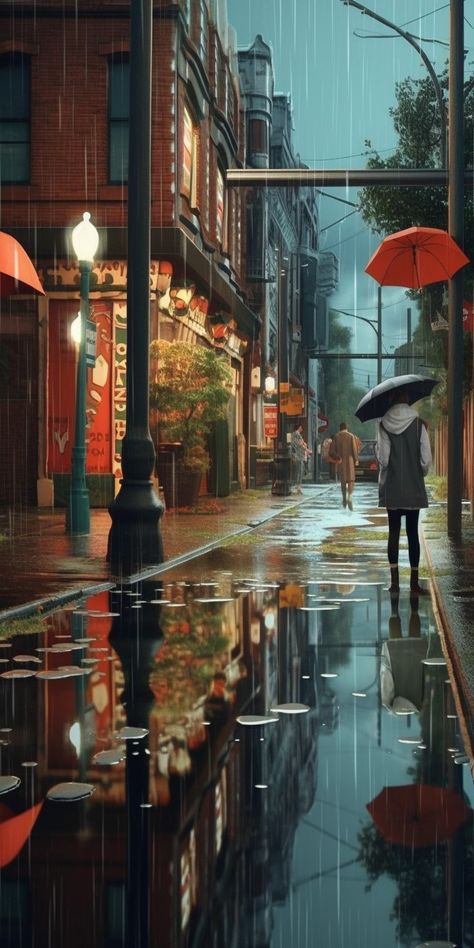 Raining Wallpaper, Rainy Anime Wallpaper, Rainy Backgrounds Anime, Lofi City, Anime City Night Wallpaper, Anime Alleyway Background Night, Anime Background Night Street Rain, Wallpaper Portrait, Oil Image