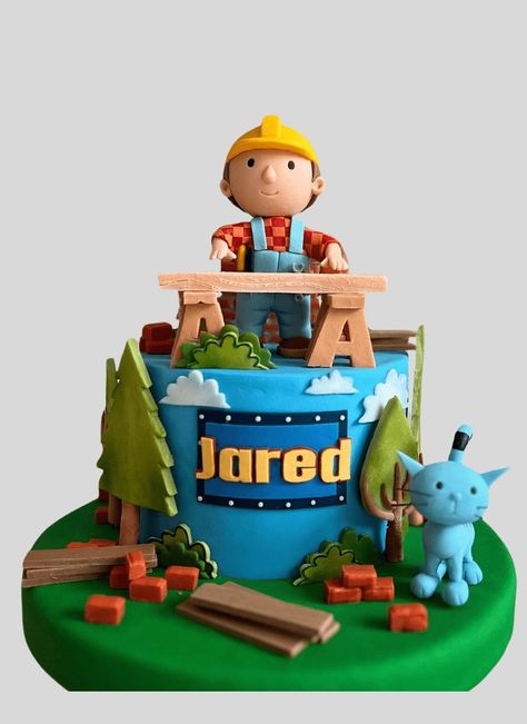 Bob The Builder Birthday Cake Ideas Images (Pictures) Builder Birthday Cake, Bob The Builder Cake, Builder Cake, Pastel Bob, Marvel Cake, Baker Cake, Cake Designs Images, Cool Cake Designs, Star Wars Cake