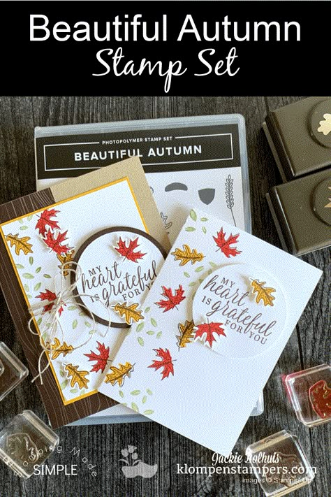 Stampin Up Beautiful Autumn, Beautiful Autumn Stampin Up Cards, Thanksgiving Stampin Up Cards, Su Thanksgiving Cards, Stampin Up Fall Cards 2024, Stampin Up Autumn Cards, Fall Diy Cards, Diy Fall Cards, Fall Cards Stampin Up Autumn