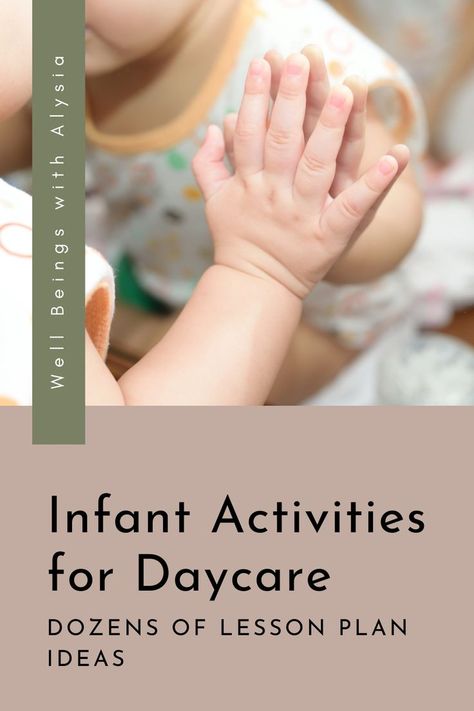 An infant places their hand on a mirror during an activity. The text reads Infants Activities Ideas, Activities For Mobile Infants, Infant Room Curriculum Lesson Plans, Infant School Activities, Indoor Infant Activities, Lesson Plan Infants, Ideas For Infants Activities, Messy Infant Activities, Infant Cognitive Activities Daycare