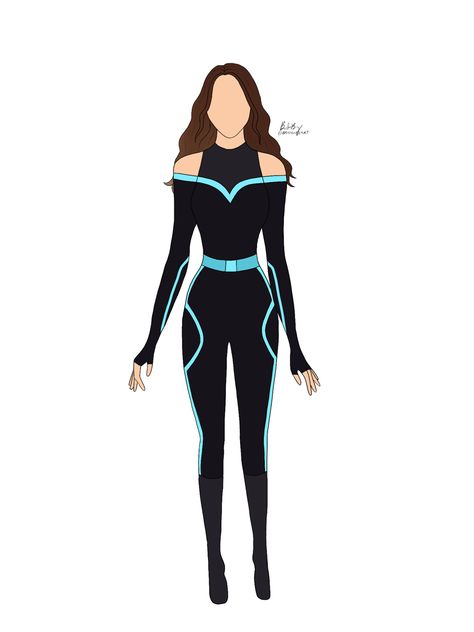 (Drawn by me, bridgiesart on instagram) Female superhero suit design, supersuit design, superhero outfit Mcu Superhero Outfit, Woman Superhero Suit Design, Mcu Suit Ideas Female, Female Superhero Suit Design, Superhero Suit Design Female Magic, Super Hero Suits Designs Female, Female Superhero Suit, Superhero Suit Design Female Blue, Female Superhero Costumes Design