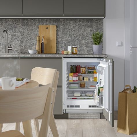 Counter Fridge, Small Fridge, Undercounter Freezer, Undercounter Refrigerator, Under Counter Fridge, Uniform Style, Ikea Food, Small Fridges, Small Refrigerator