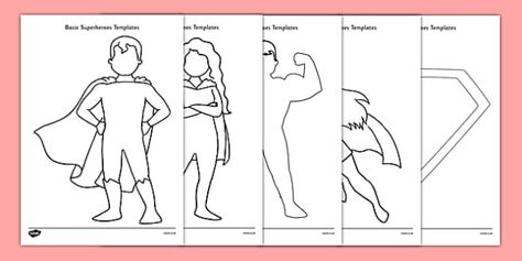 Basic Superheroes Template Resource Pack Superhero Cutouts, Design Your Own Superhero, Superhero Template, Make Your Own Superhero, Person Template, Superhero Mask, Superhero Classroom, Body Outline, Body Template